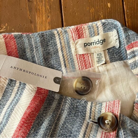 Anthropologie Porridge Striped Wrap Mini Skirt NWT - Picture 5 of 6